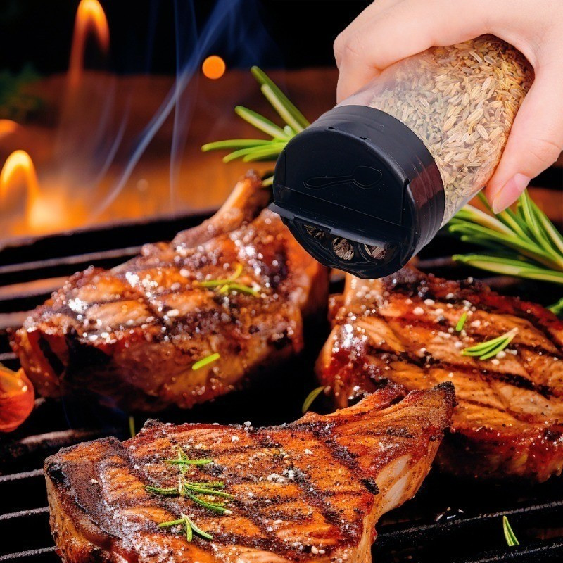 3 / 6 / 9 Chiếc Nhà Bếp Trong Suốt Chai Gia Vị / Nhựa BBQ Gia Vị Muối Tiêu Bình Lắc