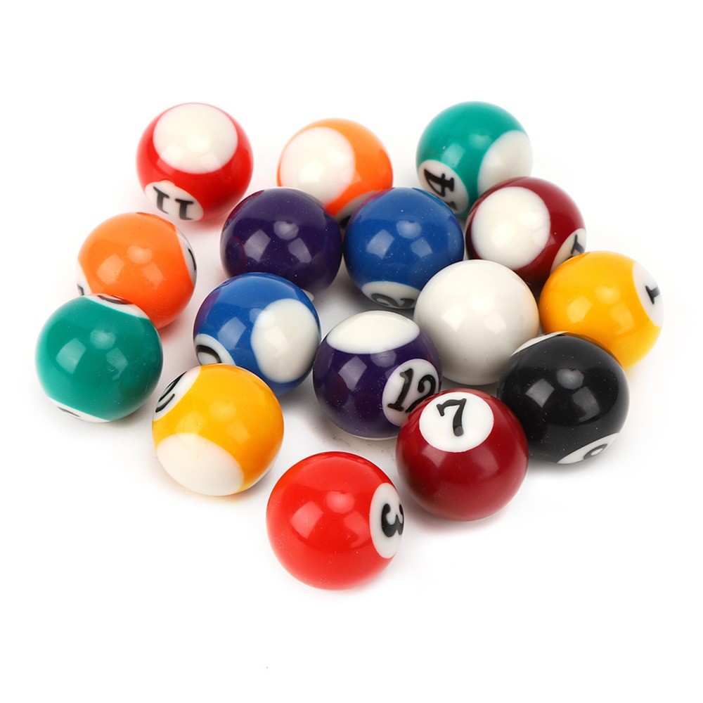 Bộ 16 chiếc bóng bi-a mini nhựa 2.5cm, đồ chơi gia đình vui nhộn