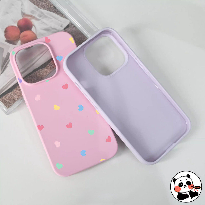 Ốp Điện Thoại Màu Macaron Trái Tim Dễ Thương Cho Redmi Note 15 14 13 12 Turbo 12R 12T Pro Plus RedmiNote15 RedmiNote14 Vỏ Sang Trọng Hoạt Hình Matte Vỏ Kẹo Mềm Chống Sốc