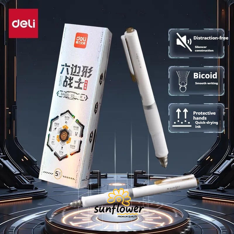 Im Lặng Báo Chí Gel Bút Thẳng Chất Lỏng Loại 0.5mmST Đầu Nhanh Khô Bàn Chải Câu Hỏi Bút Đen Văn Phòng Phải-Có