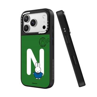 CASECASE X Miffy Custom Initial-N Case Miff Black & Sliver Mirror Vỏ iPhone hút từ tính cho iPhone 17 Air 16 15 14 13 12 Pro Max Plus Ốp lưng cứng có hộp khắc logo