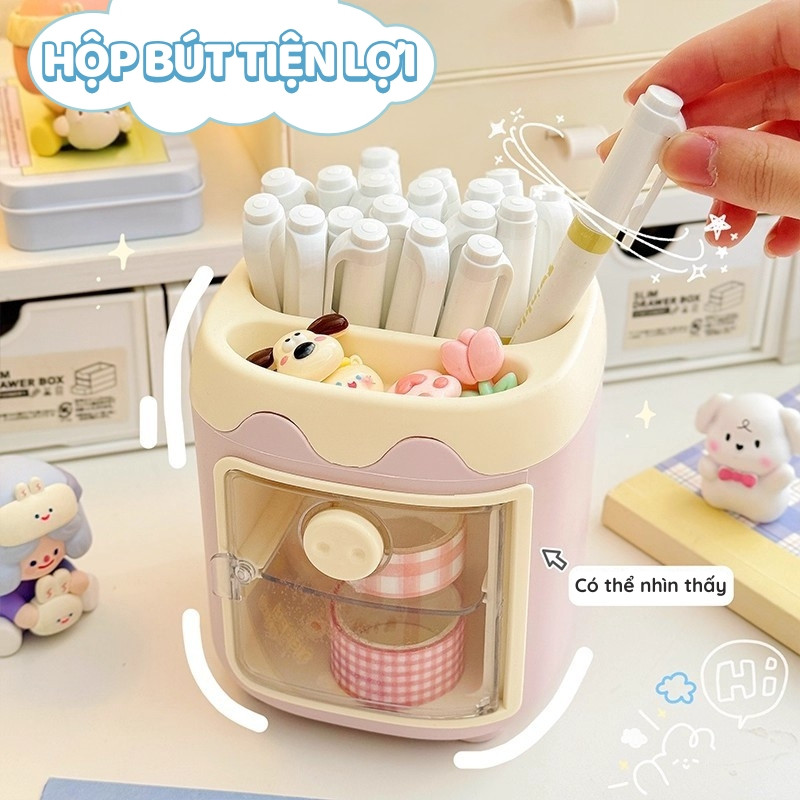 Hộp Đựng Bút Decor Hình Thú Cute – Lọ Cắm Bút Dễ Thương Trang Trí Bàn Học, Bàn Làm Việc