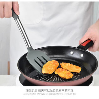 Tay Cầm Ống Thìa Silicon Hai Mảnh Bộ Chịu Nhiệt Độ Cao Nấu Ăn Thìa Chống Rò Rỉ Thìa Chống Dính Nhà Bếp