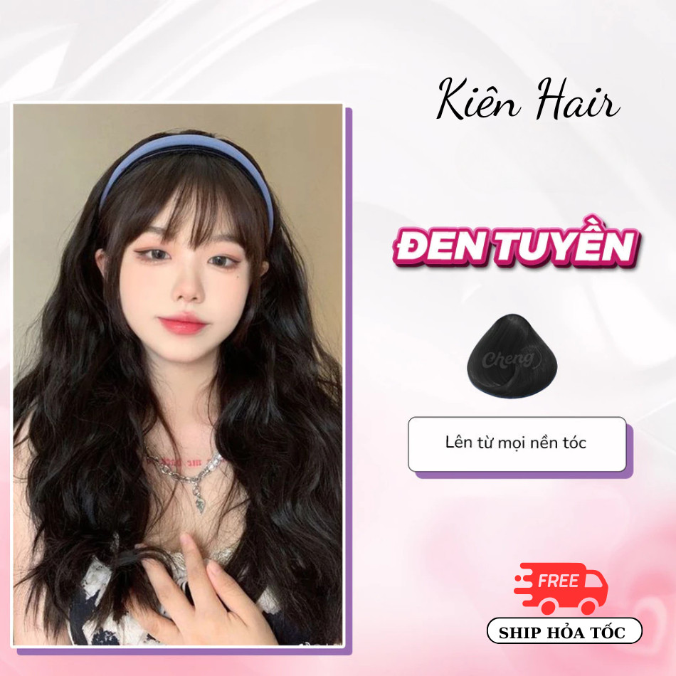 Thuốc Nhuộm Tóc Màu ĐEN TUYỀN Không Tẩy, lên từ nền đen, tặng kèm trợ nhuộm | Trunghair