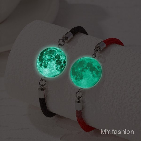 Thời trang phong cách mới Sun Moon Lovers Time Gems [Dạ quang] Vòng tay đôi, Phù hợp với mọi trận đấu [Hand-Woven] Vòng tay