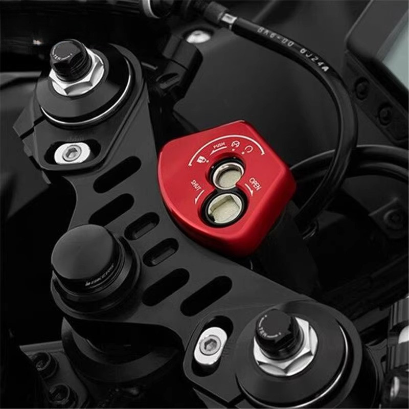 Dành Cho Xe YAMAHA YZF R15 V3 2017-2021 CNC Hợp Kim Nhôm Đánh Lửa Công Tắc Bao Khóa Chìa Khóa Trang Trí Nắp Xe Máy Phụ Kiện