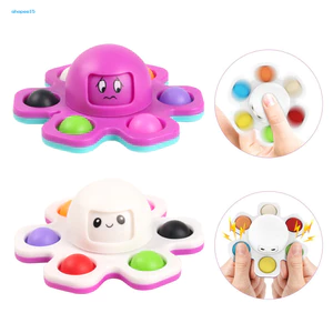 < COD > Dụng cụ giảm căng thẳng cho trẻ em Fidget Spinner Hình bạch tuộc Xoay Đồ chơi giảm căng thẳng Con quay hồi chuyển giải nén di động để hỗ trợ tập trung và giảm lo âu cho trẻ em