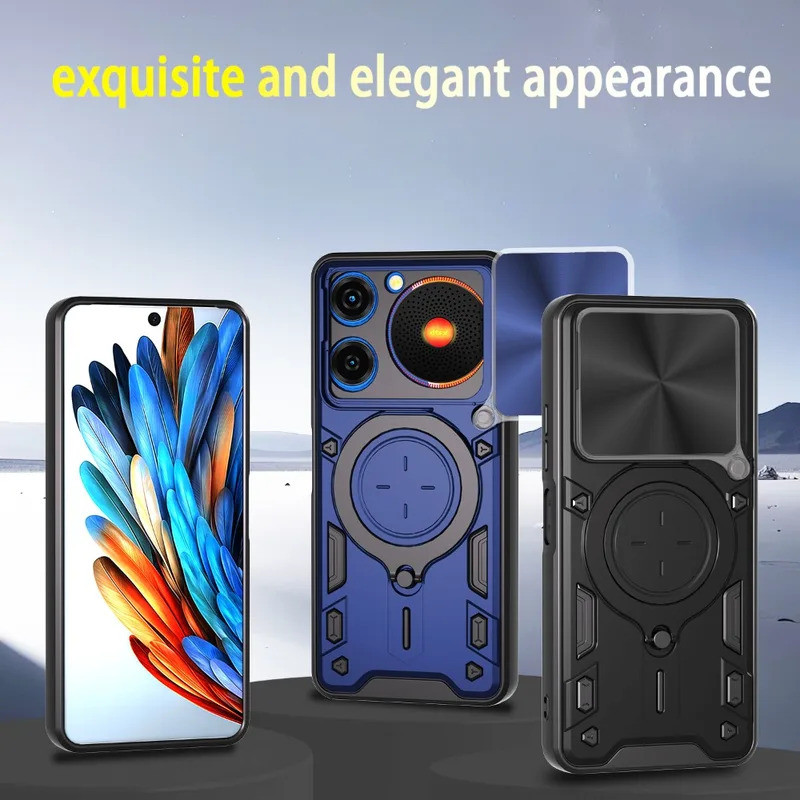 Dành Cho ZTE Nubia Âm Nhạc 4G Vỏ Giáp Trượt Camera Vòng Đứng Bảo Vệ Vỏ Điện Thoại Capa Cho Nubia Âm Nhạc 4G Funda