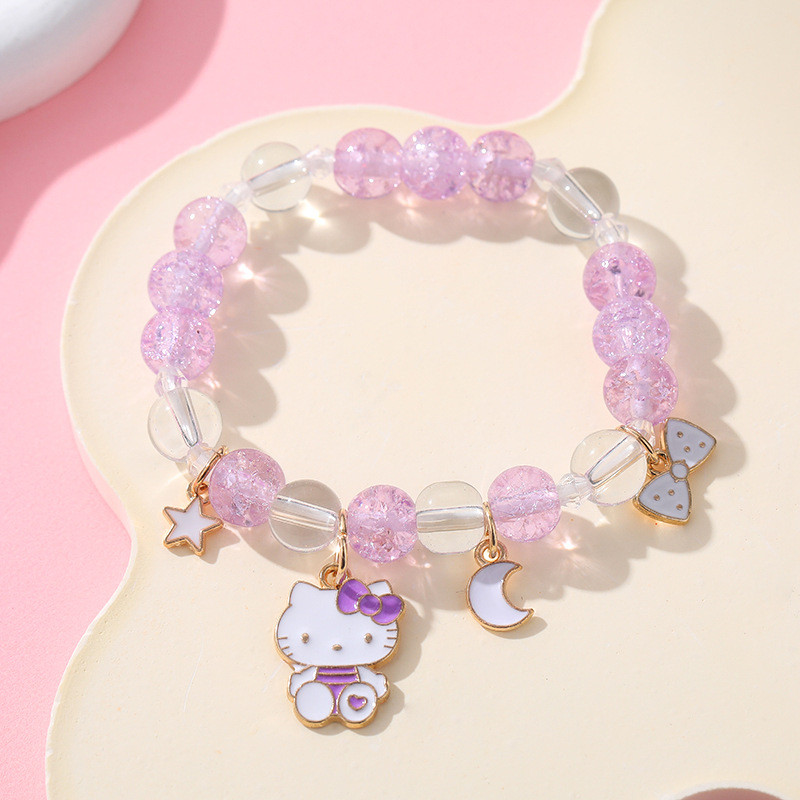 Vòng tay pha lê chó Sanrio ngọc bích dễ thương