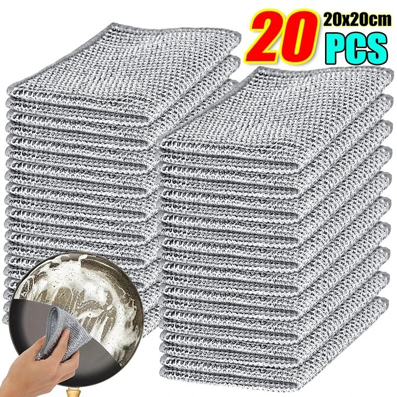 5 / 10 / 20 Cái Nhà Bếp Chống Trầy Xước Nước Rửa Chén Dây Thép Rags / Magic Pot Dish Wire Dishcloth