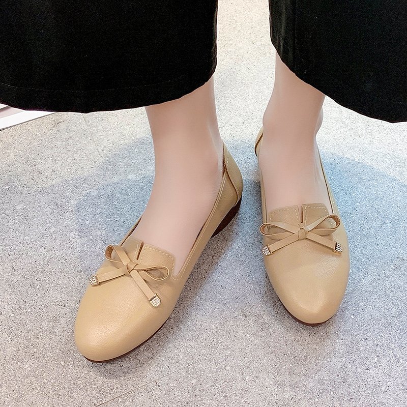Atikota Nữ Giày Đế Bằng Slip-on Thời Trang Thanh Lịch Nơ Trang Trí Đa Năng Thoải Mái Nhẹ Đế Bằng