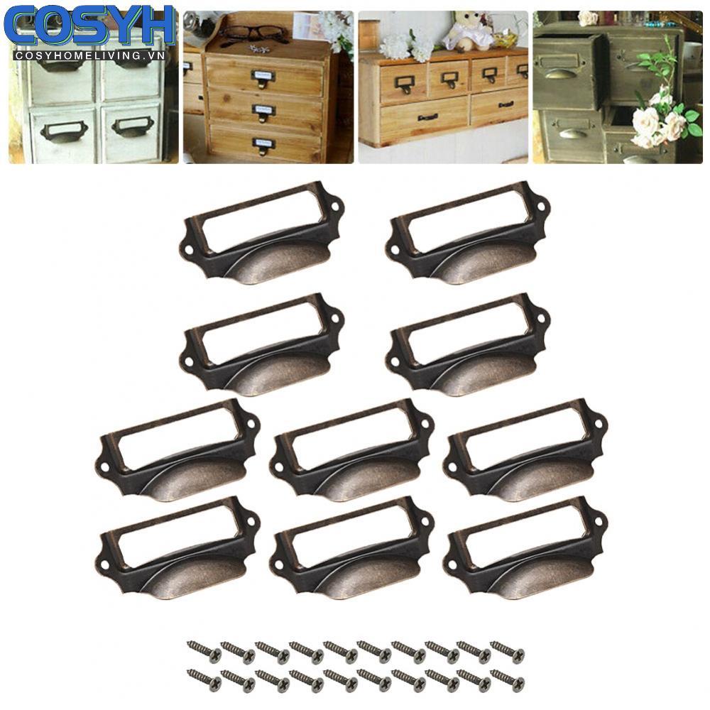 <cosyh>Pull Handle Drawer File Frame Gift Box Cupboard Iron Jewelry Box Retro