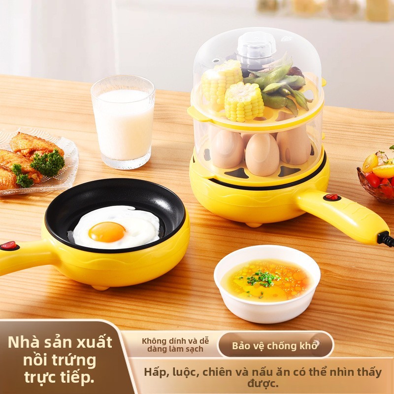 Cắm Trứng Nồi Hơi Flat-Bottom Hộ Gia Đình Mini Omelette Dụng Cụ Tiện Dụng Bánh Pancake Nhỏ Làm Trứng Bánh Bao Nồi Hấp Trứng ZCFE