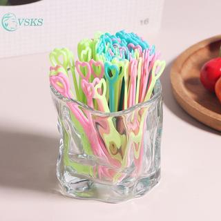 Chenlongshang 500 Chiếc Dùng Một Lần Trái Tim Trái Cây Nĩa Ăn Nhẹ Bánh Món Tráng Miệng Nhà Ăn Nhựa Thực Phẩm Trái Cây Chọn Tăm Bento Trang Trí Tiệc EN