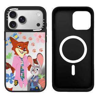 CASECASE X Zootopia 2 Nick và Judy Nhân Vật Ốp Lưng Đen & Bạc Gương Hút Từ Tính iPhone Dành Cho IPhone 17 Air 16 15 14 13 12 Pro Max Plus Ốp Lưng Cứng Khắc logo