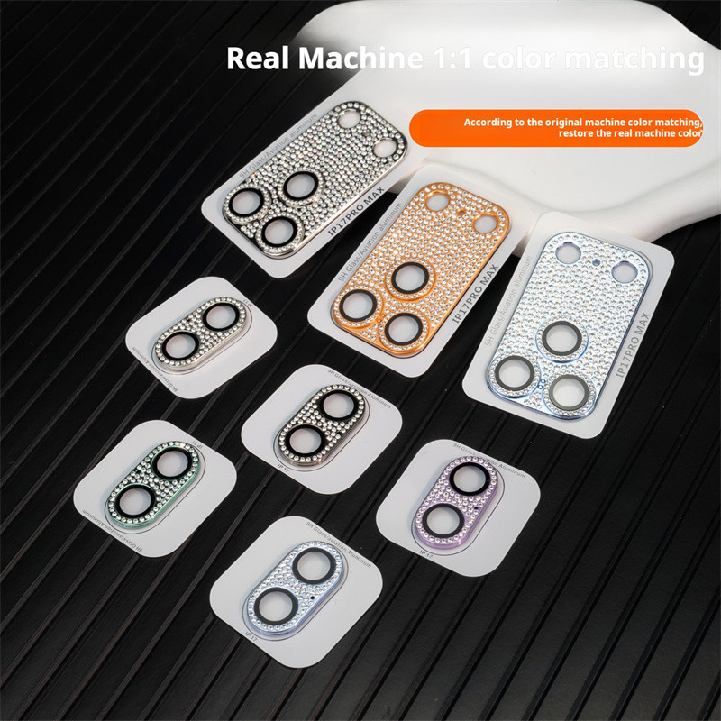 Phim bảo vệ camera điện thoại kim cương Flash sang trọng cho iPhone 17 pro max 13 14 15 16 Pro Max Air 16 plus Phim bảo vệ màn hình ống kính cho ống kính máy khoan flash