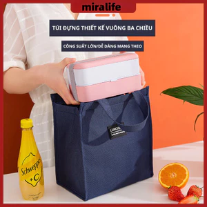 Túi đựng hộp cơm giữ nhiệt LunchBag, chất liệu vải Oxford cao cấp, thiết kế vuông 3 chiều, dễ dàng mang theo