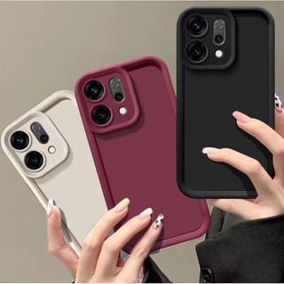 Ốp Điện Thoại Bảo Vệ Màu Trơn Đơn Giản Cho OPPO Reno14 Pro 14F A6 A5 Pro A5X A5i Dày Túi Khí Chống Sốc Mặt Sau Mềm