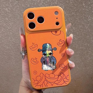 Orange Black God of Wealth Da Bảo Vệ Toàn Diện Ống Kính Ốp Lưng Điện Thoại iPhone 17Promax 17Pro 13 14 15 16 Promax AI Nút Camera Chống Sốc Nam Nữ Vỏ Di Động