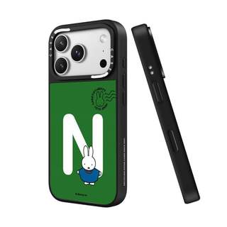 CASECASE X Miffy Custom Initial-N Case Miff Black & Sliver Mirror Vỏ iPhone hút từ tính cho iPhone 17 Air 16 15 14 13 12 Pro Max Plus Ốp lưng cứng có hộp khắc logo