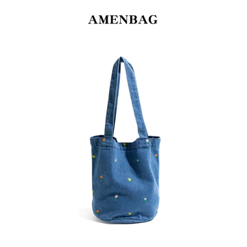 Women's Korean-Style Canvas Bucket Bag