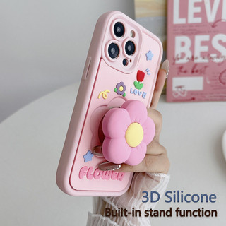Khung 3D Hoạt Hình Dễ Thương Nhiều Màu Sắc Hoa Vỏ Cho iPhone 17 16 15 14 13 12 11 Pro Max 7 8 X XR XS