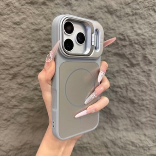 Giá đỡ khung ống kính từ tính mờ Vỏ điện thoại di động cho iPhone17 16 15 14 13 12 11 Pro Max Bảo vệ Camera chống sốc Vỏ cứng chống rơi