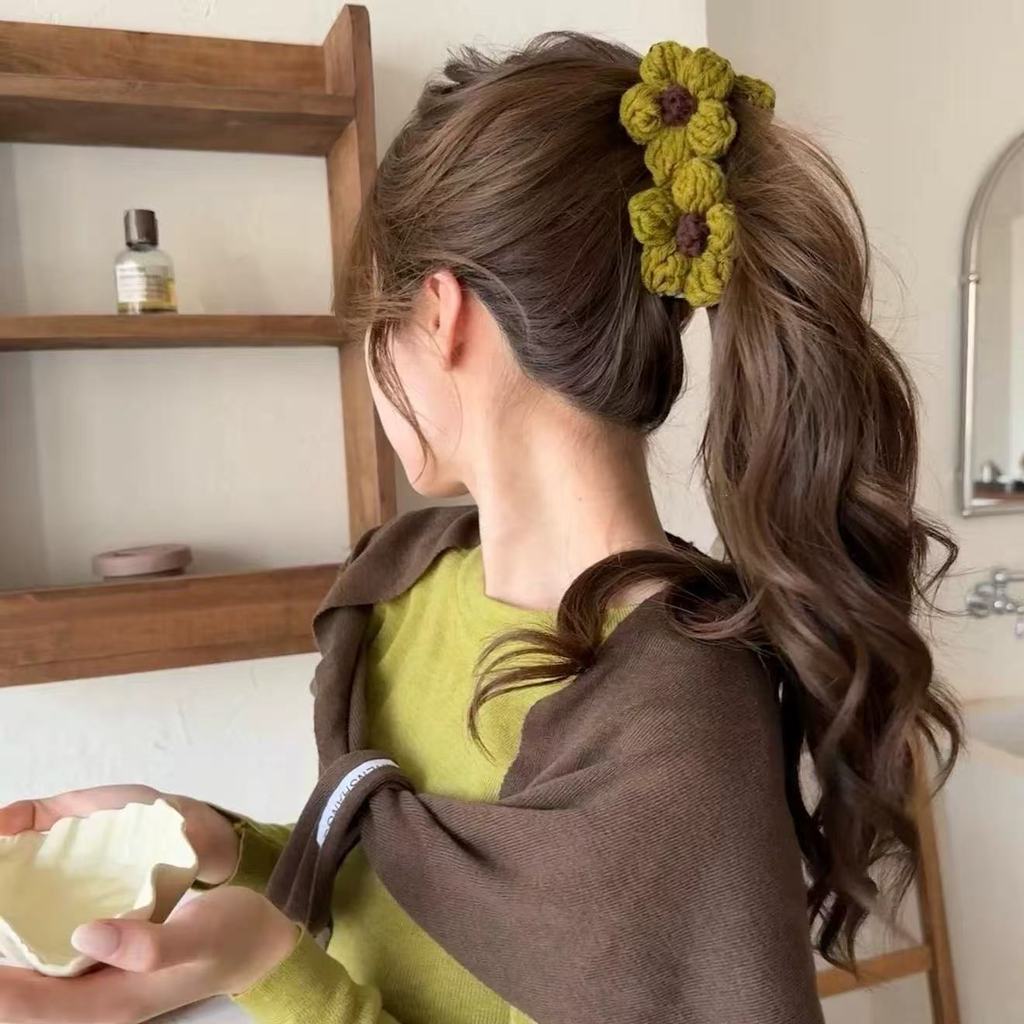Mới Len Hoa Chuối Kẹp Lớn Tinh Tế Cao Cấp Đa Năng Kẹp Tóc