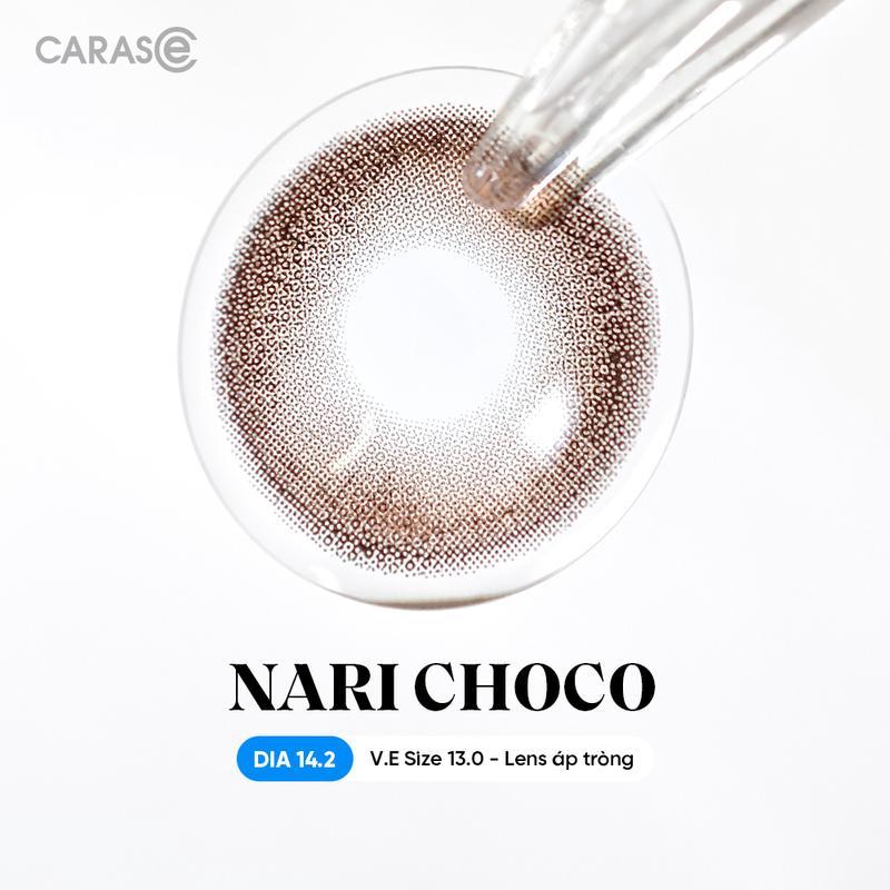 [1 chiếc] Kính áp tròng khoá ẩm 1 Ngày Màu Nâu Đồng CARASE, Lens cận NARI CHOCO