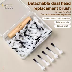 PlumHOUSE 1 Hộp bàn chải sơn móng tay dùng một lần, thay thế, dụng cụ làm móng nghệ thuật