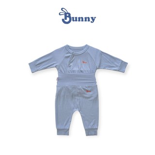 Bộ cúc chéo quần cạp cao Bunnybaby chất thun tăm lụa mềm mại cho be 0-12M
