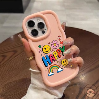 Dành Cho Tecno Pop 10 9 8 7 Pro 6 GO 5 Pova 7 6 Neo 5 Pro 5G 4G Vỏ Điện Thoại Sóng Đầy Màu Sắc Mặt Cười Cười Cười Hoa Cầu Vồng Hoạt Hình Dễ Thương Mờ Vỏ Mềm