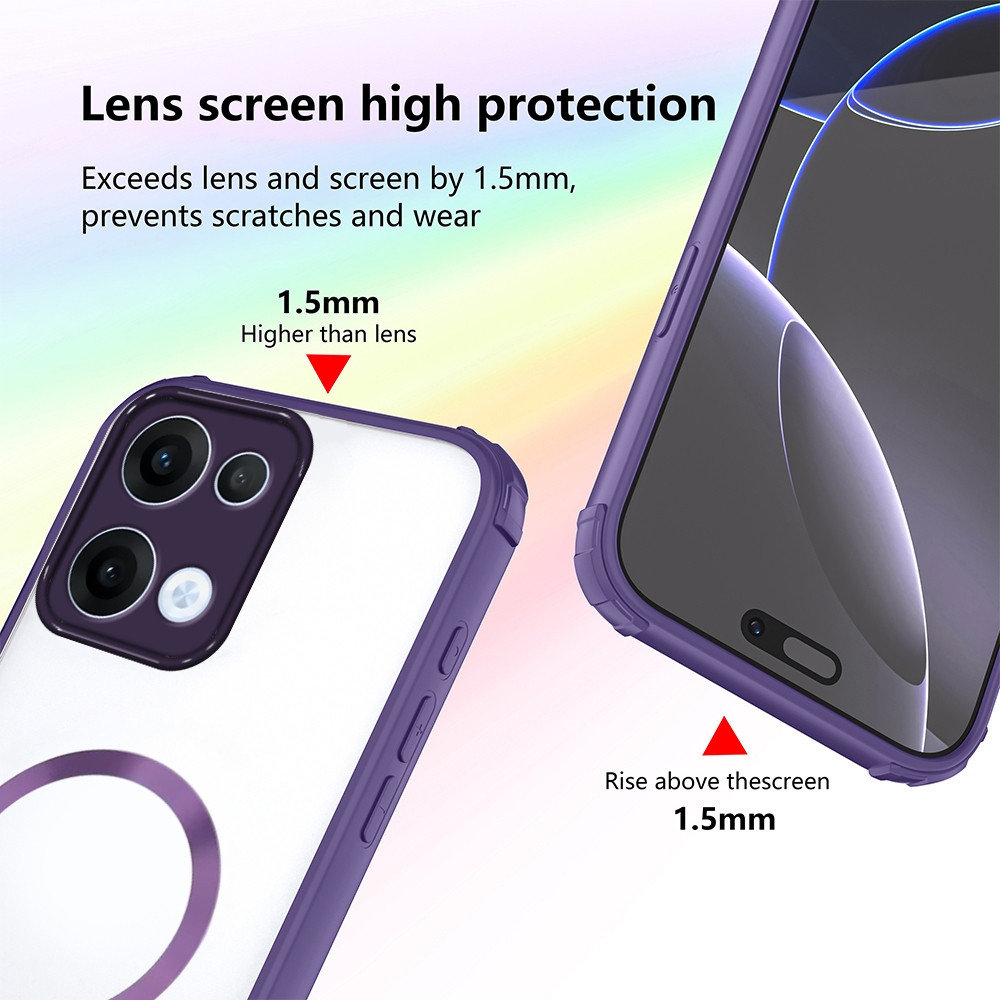 Ốp Lưng Acrylic Cho OPPO A6 A5 Pro A5X A5i 2025 Vỏ Điện Thoại Hút Từ Tính Túi Khí Bốn Góc Ốp Lưng Trong Suốt