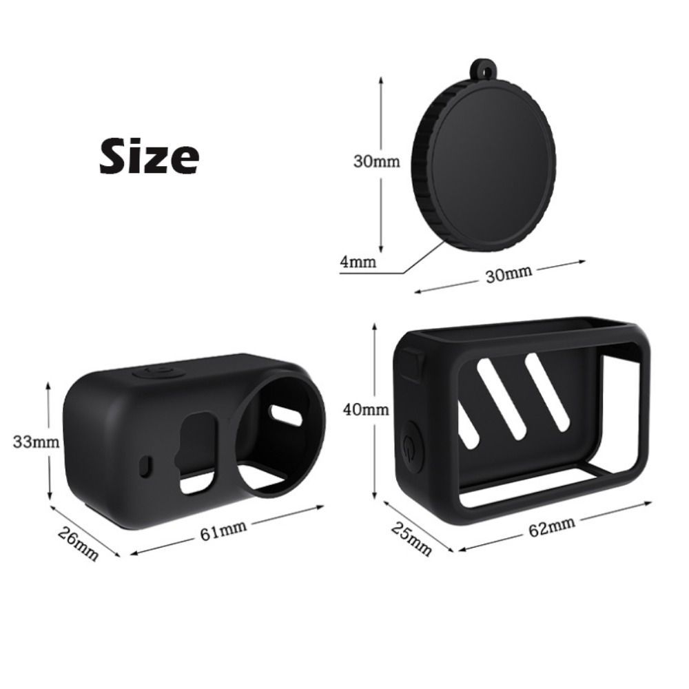 SAIA 3 Cái / bộ Bảo Vệ, Nắp Ống Kính Silicon Mềm, Chống Trầy Xước Có Dây Bảo Vệ Toàn Diện Vỏ Thân Máy Ảnh Cho DJI Osmo Nano Phụ Kiện