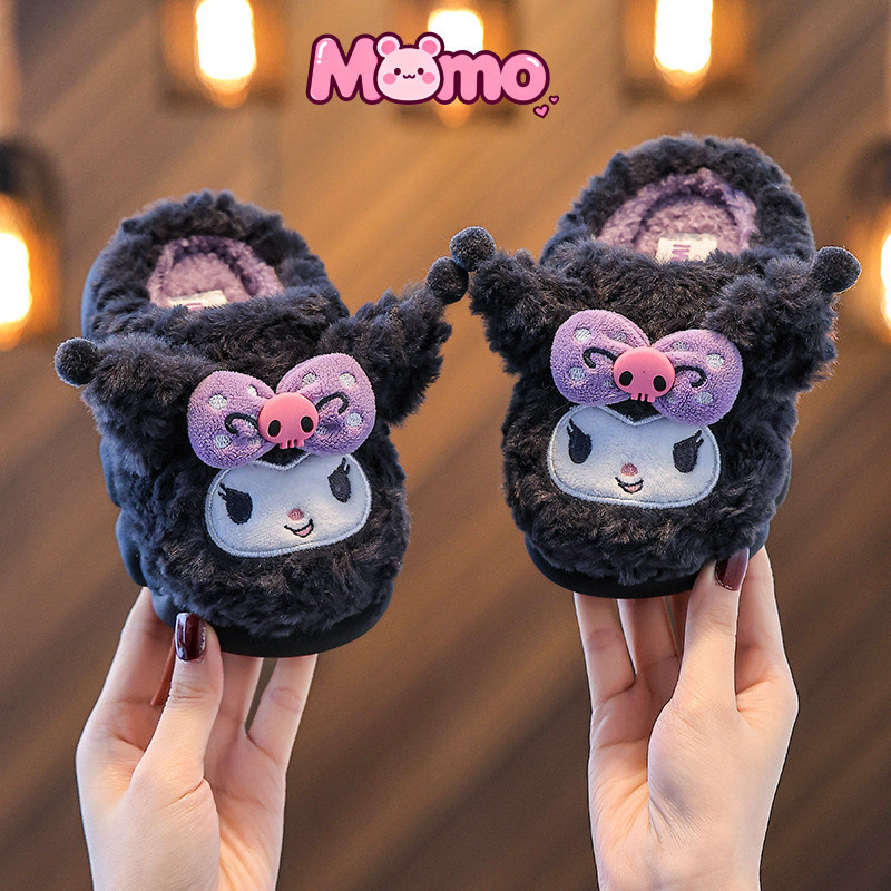 Dép Cotton Sanrio Bé Gái Công Chúa Dễ Thương Cho Bé Nhà Trong Nhà Chống Trơn Trượt Ấm Áp Trẻ Em Lông