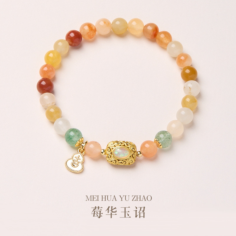 Vòng tay mã não Chalcedony lụa tự nhiên