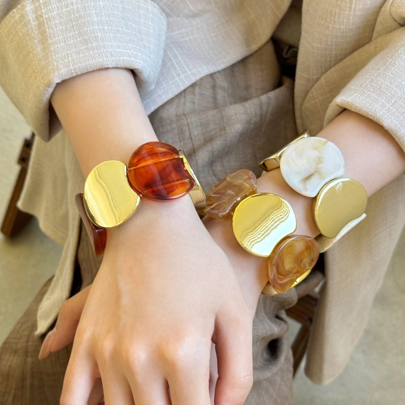 Vòng tay đàn hồi retro dành cho nữ, trang sức thời trang sang trọng