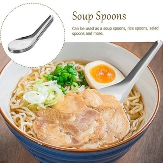 5 / 10 / 20 / 30 Chiếc Thìa Canh Đáy Phẳng Bằng Thép Không Gỉ - Bạc Món Tráng Miệng Muỗng Bộ Đồ Ăn Nhà Bếp