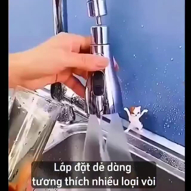 Đầu vòi nước tăng áp rửa bát xoay 360 MẪU MỚI có 3 chế độ tiện dụng