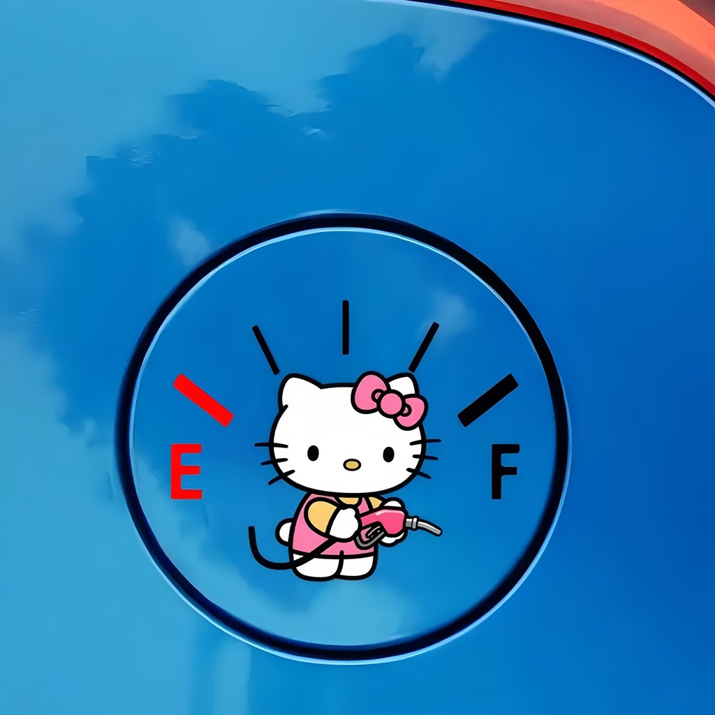 Hoạt Hình HelloKitty Nắp Bình Nhiên Liệu Miếng Dán Trang Trí Xe Hơi Miếng Dán Chống Thấm Nước