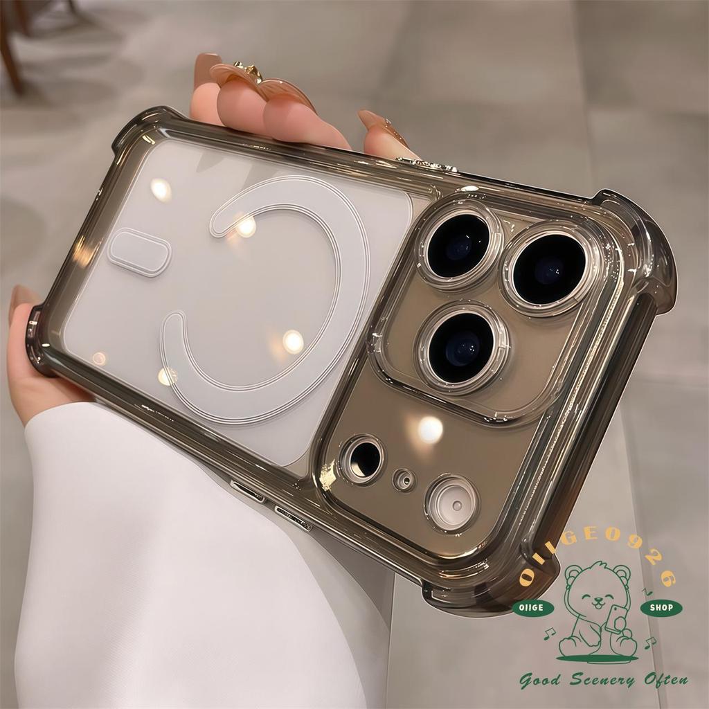 【 Ốp lưng iPhone17 】 Vỏ điện thoại từ tính túi khí Acrylic chống rơi iphone17 Pro Max16 15 14 13 cho vỏ iPhone Vỏ mềm silicon TPU chống sốc