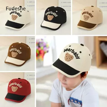 Mũ lưỡi trai FUDESHE, Mũ bóng chày cho bé có thể điều chỉnh tai gấu, Mũ bé trai bé gái Mũ vải nhung Mũ chống nắng mùa thu đông