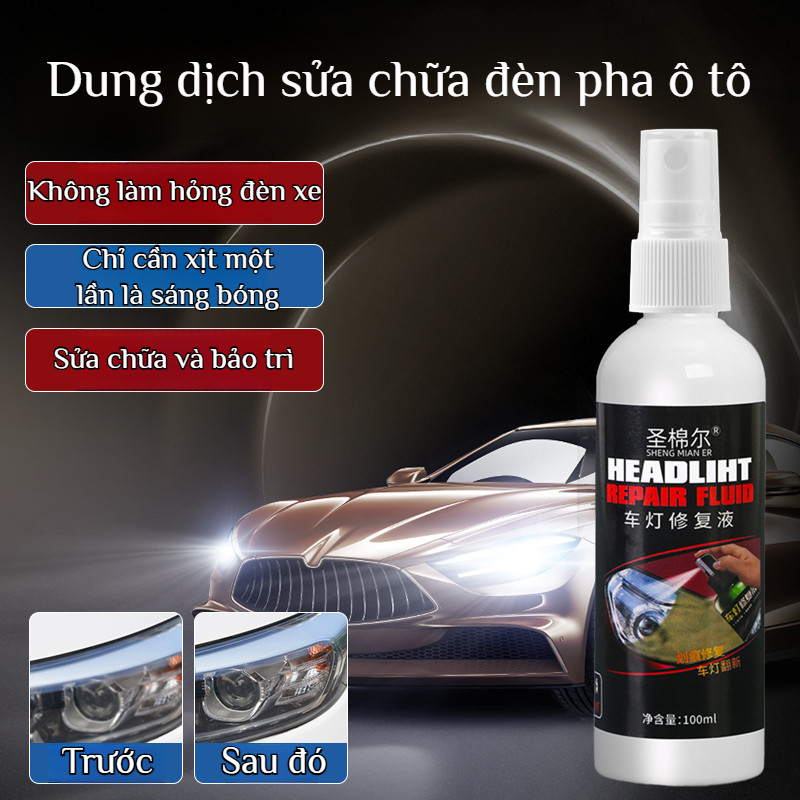 🔥SALE SỐC🔥 Dung dịch sửa chữa đèn pha ô tô, đánh bóng chống trầy xước và ố vàng, dung dịch sửa chữa chống trầy xước/Dung dịch sửa chữa đèn pha acrylic trong suốt/dung dịch tẩy ố đèn pha/bộ đánh bóng đèn pha ô tô