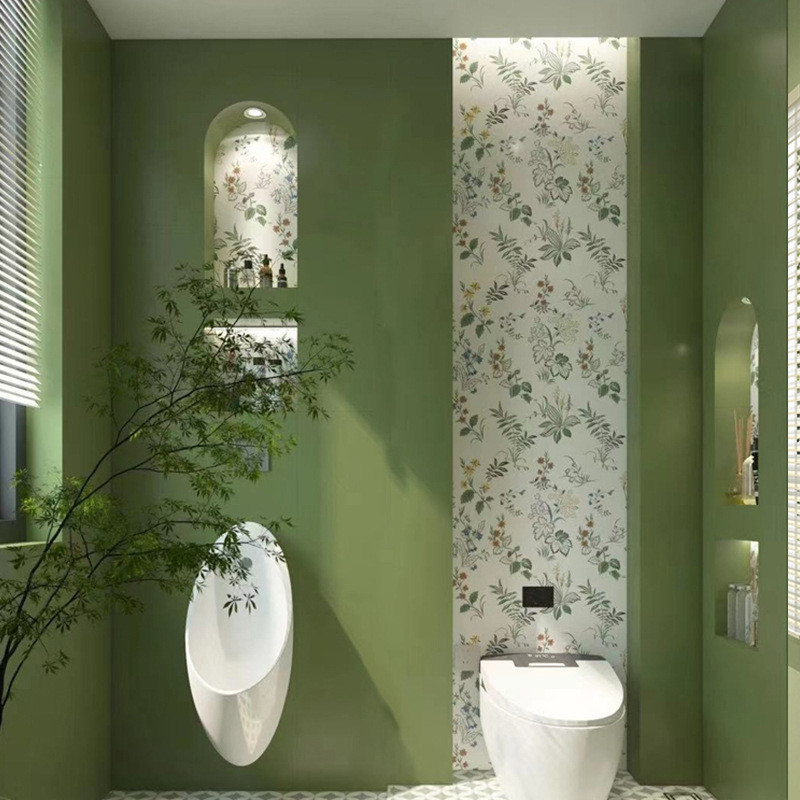 Retro Đơn Giản Phòng Tắm Vệ Sinh Dán Tường Tự Dính Chống Thấm Nước Chống Ẩm Giấy Dán Tường Vệ Sinh Ngói Đổi Màu Miếng Dán Vệ Sinh