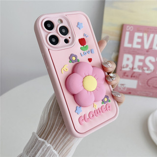 Khung 3D Hoạt Hình Dễ Thương Nhiều Màu Sắc Hoa Vỏ Cho iPhone 17 16 15 14 13 12 11 Pro Max 7 8 X XR XS