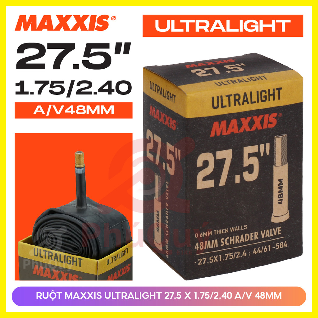 RUỘT SĂM XE ĐẠP MAXXIS  ULTRALIGHT  SIÊU MỎNG SIÊU NHẸ - ĐỦ CÁC THÔNG SỐ
