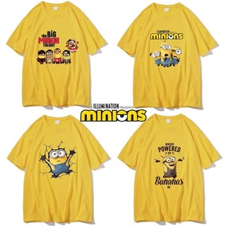 Áo thun Minions ngắn tay cho người lớn và trẻ em, thoải mái suốt cả ngày, phù hợp mùa hè