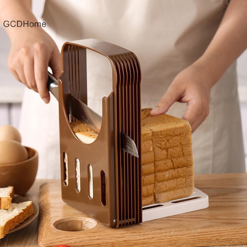 GCDHome Bánh mì nướng có thể điều chỉnh Máy thái bánh mì Giá đỡ có thể gập lại Dụng cụ cắt bánh Hướng dẫn cắt lát nhựa Dụng cụ nhà bếp tiện ích HOT