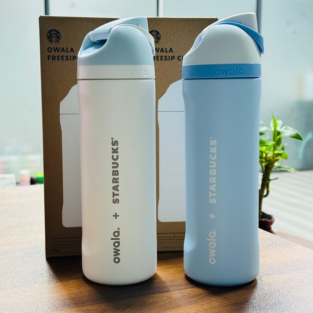 Owala × Starbucks Cup FreeSip Tumbler 24oz Màu Macaron Trắng