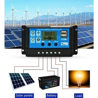 2025 Bộ điều khiển sạc pin năng lượng mặt trời PWM 10A 30A Solar Charge Controller